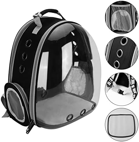 FPVERA Cat Backpack Carrier Black: Пет Backpack Bubble Rucksack Carry Cats & Back Pack Clear Carrying Capsule Space Backpack