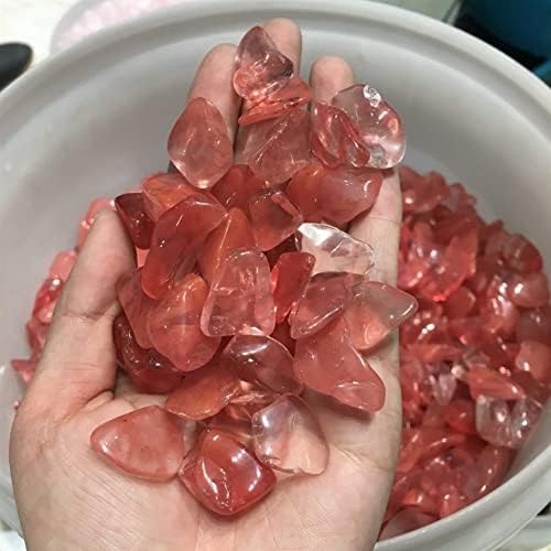 QPYD Натурален кристал Червена Миризми Кристални Камък Полиран Чакъл и Камъни за декорация (размер : 500 г)