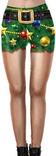 Панталони за Жени, Момичета Коледни Гамаши Тесни Коледни Jingle Bell Печатни Висока Талия Еластични Чорапогащи Панталони