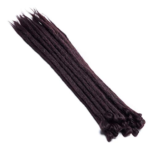 SEGO 20 Inch Dreadlock Extensions for Women/Synthetic Men Собственоръчно Dread Extension Long Single Ended Хипитата Style Reggae Hair #Dark Red Wine 10 strands