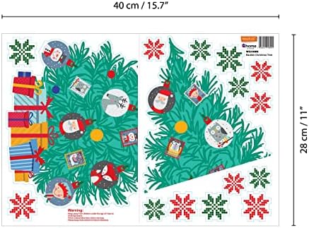 Балон Коледно Дърво Стикери, Цветни Стикери За Стена, Подвижни Детски Самозалепващи Стенни Художествени Винил Стикери
