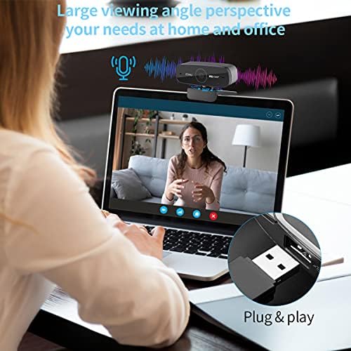 Автофокус 60Fps, Уеб камера с микрофон-Регулируема камера PC за стрийминг, видео разговори и запис на JETAKU Full HD Web