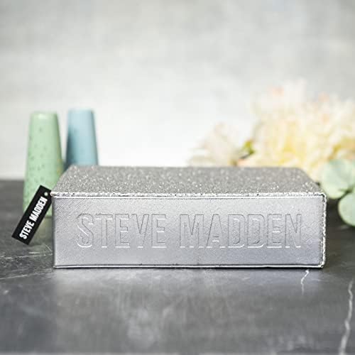 Стив Мадън Правоъгълник Форма на Организатор на Кутии за бижута, Бижута с Луксозен Вътрешен Слой Огледало и Сребърен Блясък