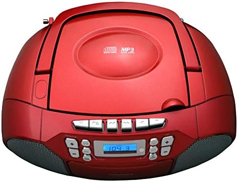 Toshiba TY-CKM39(R) Portable MP3 CD Кассетный Boombox с AM/FM Стерео и Aux Вход Метален Червен