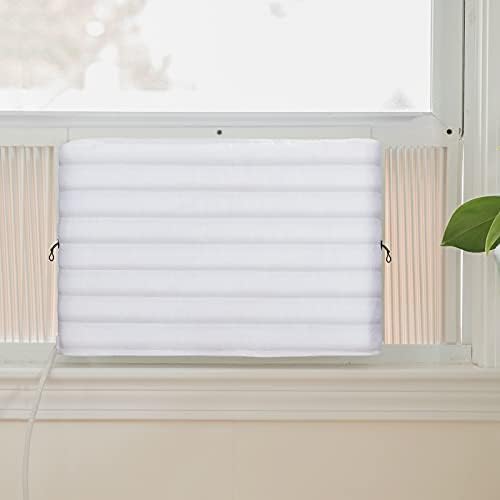 KylinLucky Indoor Air Conditioner Cover AC Cover Inside for Window Unit 25 x 17 x 3.5 inches(L x H x D),бял