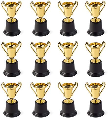 Gold Award Trophy Cups 5 First Place Winner Award Trophies by Neliblu Bulk Pack of 12 For Kids and Adults - идеални, за