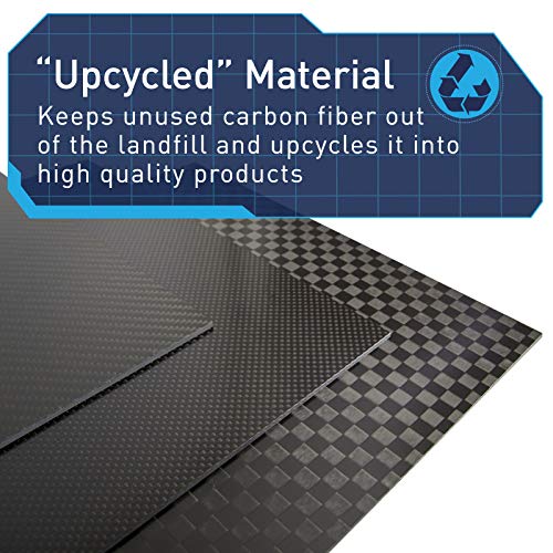 Повишени материали Лист от въглеродни влакна - Тежкотоварни лист плосък панел с лесен тканым фигура - Идеално за избор на проект - 24 x 24 x 1/4