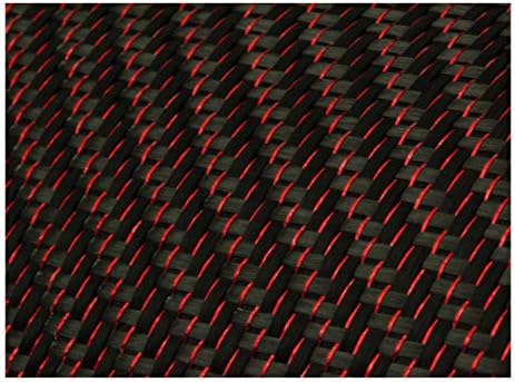 Червени Отражения Въглеродни влакна, Плат 2x2 Кепър 3k 50/127cm 5.9 oz/200gsm - 50 x 36