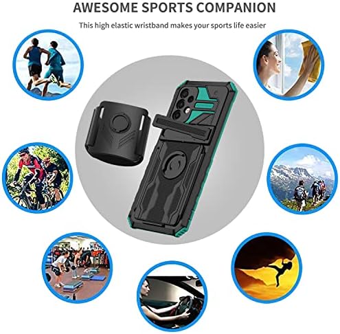 XYX е Съвместим с Samsung A32 5G Калъф за телефон, 360 Въртене на Подвижна Спортна Превръзка Капак с Поставка за Galaxy
