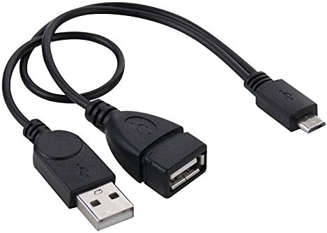 DUANDETAO Micro USB към USB 2.0 мъжки и USB 2.0 женски домакин OTG адаптер кабел конвертор, дължина: около 30 см(черно),