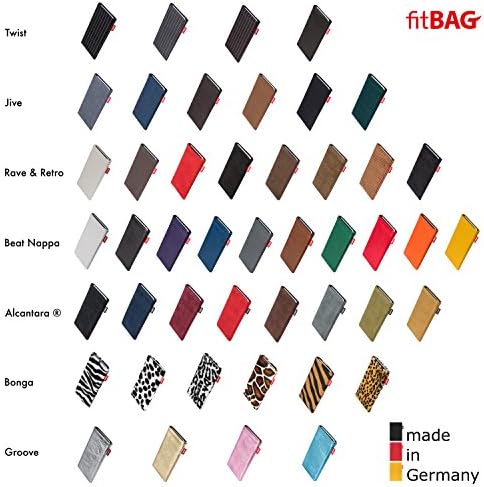fitBAG Classic Brown Custom Tailored Sleeve for Xiaomi Black Shark 4 | Произведено в Германия | Калъф от естествена алькантары