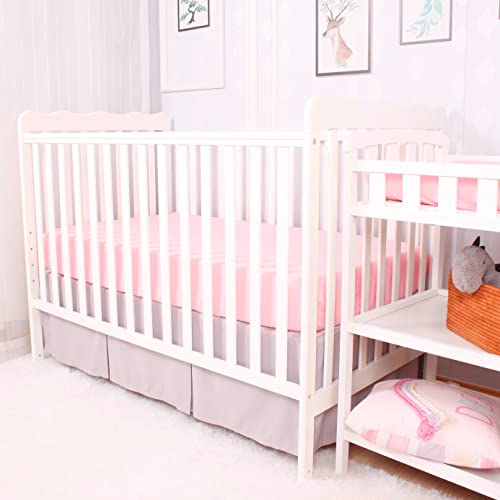 CaSaJa 3-Pack Fitted Crib Sheets Set for Baby Girls, Extra Soft Дишаща 9 Deep Mattress Sheet for Standard Toddler Bed 28x52, Удобни Миещи Бебешки Кърпи от Микрофибър, Розов