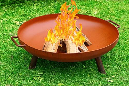 Чудесен Fab Corten Steel Fire Pit Wood скара на дървени Burning Patio & задния Двор Outdoor Bonfire Square Table Strong