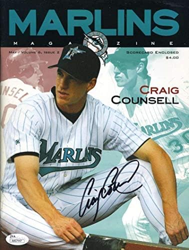 Craig Адвокатът Jsa Coa Autograph Марлини Magazine Hand Signed Authentic - Списания MLB С Автограф