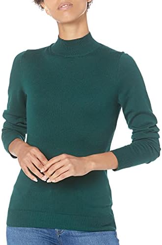 Essentials Женски лек пуловер с дълъг ръкав Mockneck (на разположение в големи размери)