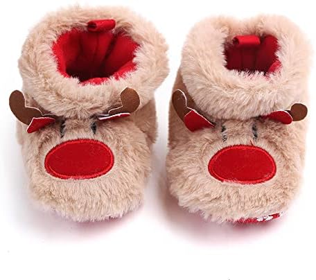 Зимна Топла Коледна Елха Дядо Коледа Уютни Флисовые Обувки За Новородени Мека Подметка Prewalker Бебешко Кошче Обувки