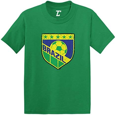 Футбол Бразилия - Brasil Distressed Badge Бебе/Toddler Cotton Jersey-T-Shirt