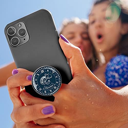 Титуляр пръстени мобилен телефон с 3D Кристал Фотография,Интериор на Капака Халки на Пръста си Водолей,Подарък Зодиака