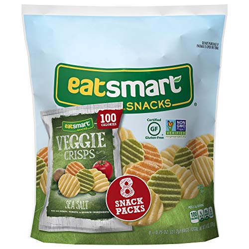 Eatsmart Закуски Веге Чипс, 100 Калории Multipocket, Морска сол, 8 грама (опаковка от 6 броя)