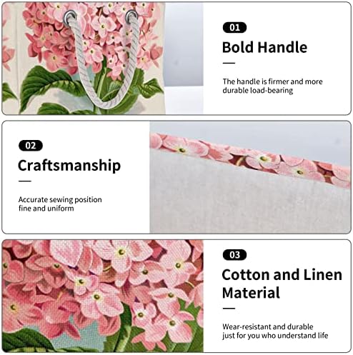 ZHRYMIFE Розови Цветове Кутии За Съхранение с Дръжки Непромокаеми и Здрави Кошници за Съхранение за Организиране на Съхранение