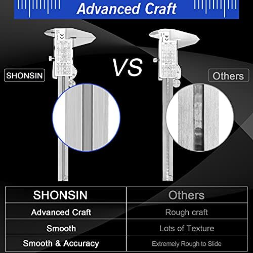 SHONSIN Абсолютна Скала Цифров Штангенциркуль, 6/150mm Штангенциркуль Измервателен Инструмент, 0,0005/0,01 мм Резолюция,