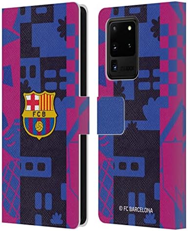 Head Case Designs Официално Лицензиран FC Barcelona Third 2021/22 Герб KIT Кожена Книга Портфейл Калъф е Съвместим с Samsung Galaxy S20 Ultra 5G