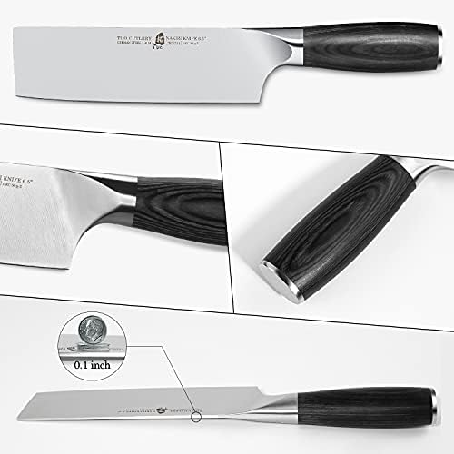 TUO Nakiri Нож 6,5 инча Японски Нож на Главния Готвач Зеленчукова Плодов Секира Usuba Нож Немски HC Супер Стомана Ергономична