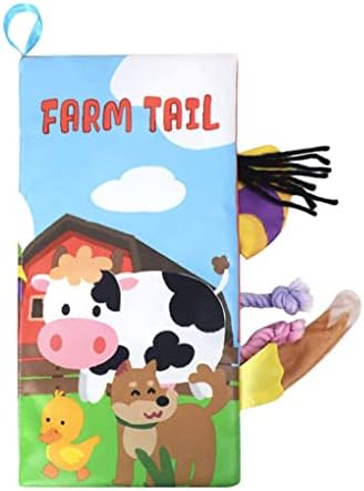 OhMill Farm Marine Jungle Cloth Book with 3D Animals Опашките Safe Не е Токсичен Chewable Cloth Book Early Education for Babies Toddlers Infants Kids (Ферма)