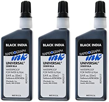 Koh-I-Noor Technical Inks Universal Drawing Ink Black [Опаковка от 3 броя ]