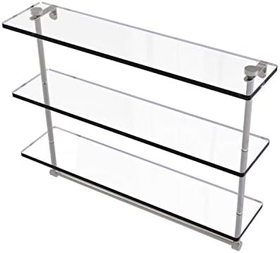 Allied Brass NS-5/22TB 22 Inch Triple Tiered Integrated Towel Bar Glass Срок, Сатен Nickel