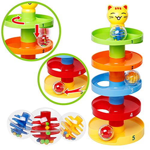 Играчка на Рампата топчета дете,Спад на топчета от 5 слоя и кула pinwheels поименно Закручивая за развитието на дете учебното