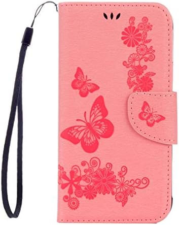 Калъф за мобилен телефон Чанта за Galaxy S7 Active Пресовани Цветя Пеперуда Модел Хоризонтален Флип Кожен Калъф с Държач
