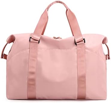 ZZZYW Голяма мъжки и дамски пътна чанта Голяма спортна чанта Розов Черен сив (Цвят : черен размер : ЕДИН размер)