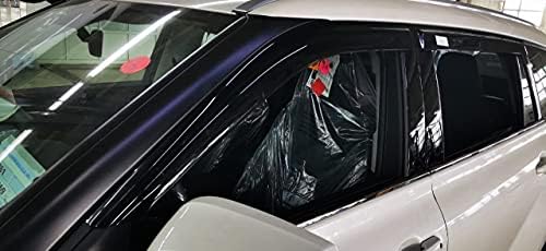 olltoz Опушен Оцветени Козирка Страничен Прозорец Дефлектори Защита От Дъжд е Съвместим с Toyota Highlander 2020 2021