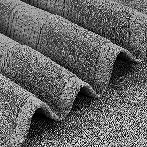 Utopia Towels - Комплект хавлиени кърпи, сиво - Луксозен 700 GSM Околовръстен памук - бързо съхнещи, добре абсорбиращи,