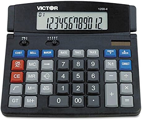 Victor, 1200-4, Настолен калкулатор за бизнес, 12-цифрен LCD дисплей, 2 бр, се Продава като 1 бр