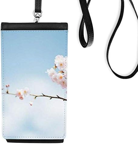 Цвете сливи, Синьо Небе, Облаци Телефон в Чантата си Чантата Виси Мобилен Чанта Черен Джоба