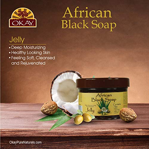 ОКЕЙ | Африкански черен сапун желе | За всички типове кожа | Хранително козметично измиване | С масло от шеа, зехтин,