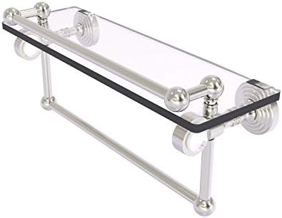 Allied Brass PG-1TB-16-GAL Pacific Grove Collection 16 Inch Gallery Rail and Towel Bar Стъклен Рафт, Сатинированный Никел
