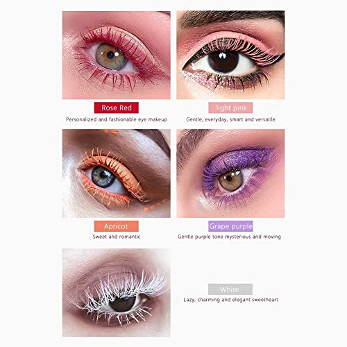 Ofanyia 9PCS Colored Mascara Set for Women Waterproof Longlasting Mascara Eye Makeup 4D Multicolor Mascara Set