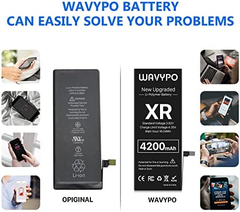 4200 mah Батерия за iPhone XR, Усъвършенстване на Wavypo голям Капацитет 2021 Новата версия на 0 Цикъл на Подмяна на батерия