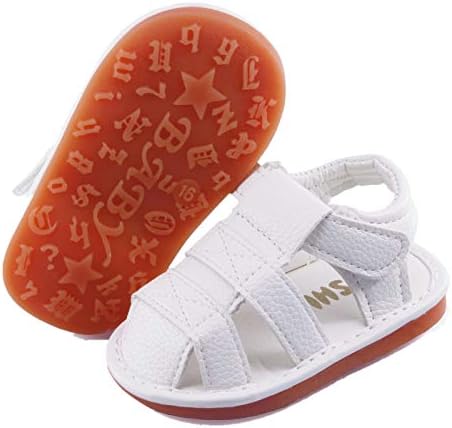 Baby Boy Girl Summer Бебе Скуики Sandals Premium Rubber Sole Closed-Toe Non-Slip Shoes Toddler First Walkers