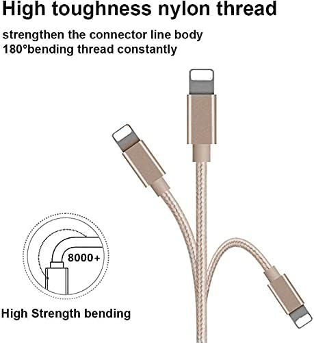 iPhone Зарядно устройство, кабел 3 фут 6 фута 10 фута 3pack Бързо зареждане на кабела Lightning кабел, Найлон сплетен