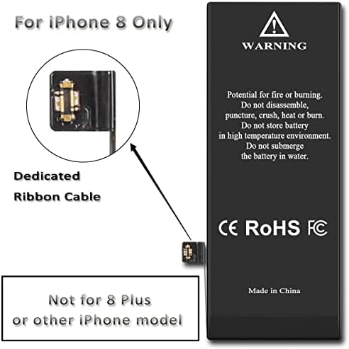 Батерия за iPhone 8, 2900 mah uowlbear Замяна батерия за A1906 A1905 A1863 с Пълен Комплект за подмяна, и 2 комплекта лепило ленти и непромокаеми уплътнения - 0 Цикъл Висок капацитет Доп?