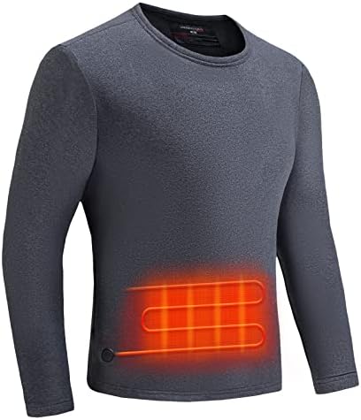 Venustas Men ' s Heated Shirt Thermal Underwear with 5V Battery Pack, Warm Winter Base Layer Top & Bottom Set Long Johns