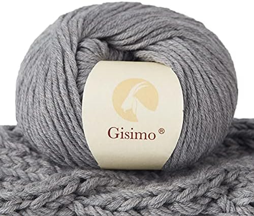 Прежди Gisimo Merino Wool, 6-слойная Луксозна и мека прежда за ръчно плетиво и плетене на една кука, 1,76 унция/50
