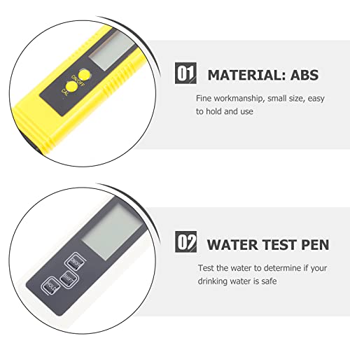TEHAUX 2pcs Water Quality Pen Testing High Definition Display Pen Water Testing Tool