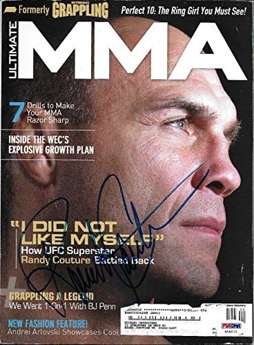 Ранди Couture Подписа април 2009 Ultimate MMA Magazine PSA/DNA COA UFC Autograph - Autographed UFC Magazines