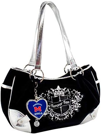 Littlearth Women ' s NCAA Оле Мис Rebels Sport Luxe Фен Hobo Bag, Един размер, Черен