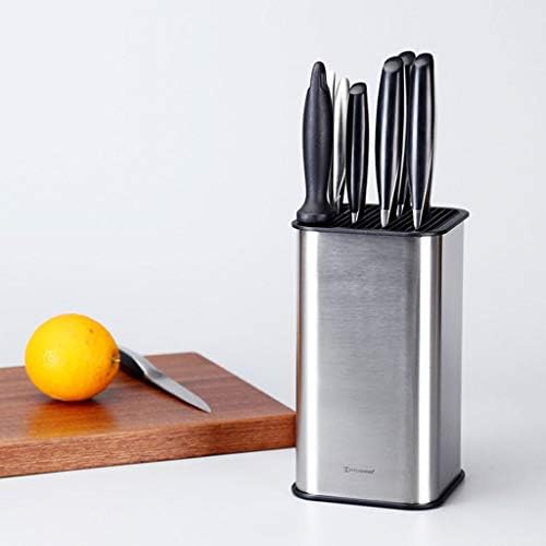 Държач за нож кухненски щанда на Притежателя на Блок Ножове Свободен Слот от Неръждаема Стомана за Кухни, 8 см X 5 см